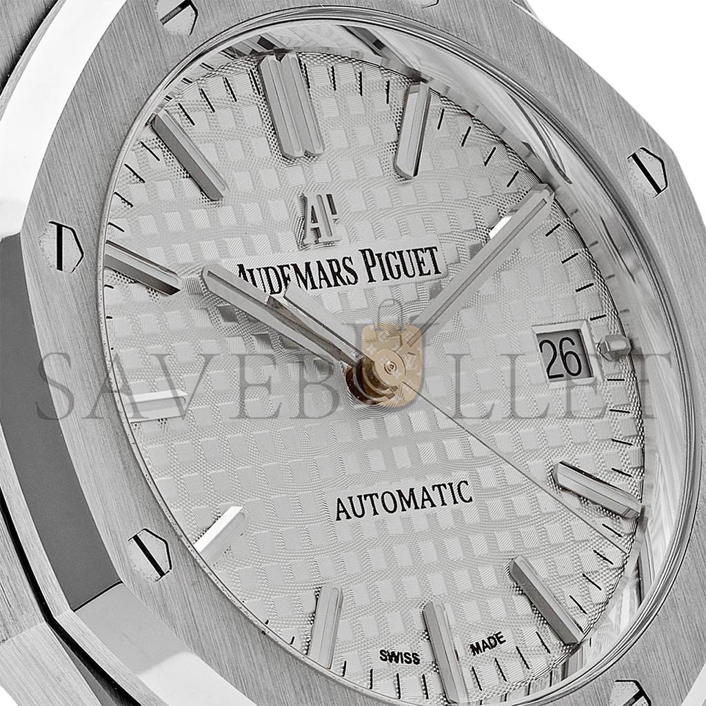 AUDEMARS PIGUET ROYAL OAK STAINLESS STEEL WHITE DIAL WATCH 15450ST.OO.1256ST.01